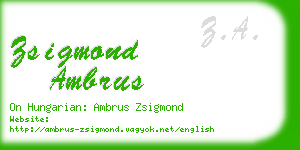 zsigmond ambrus business card
